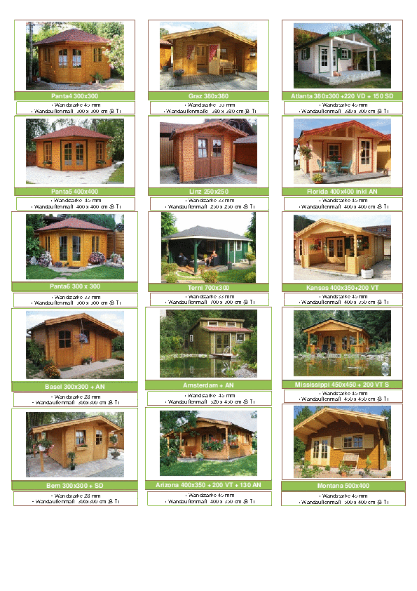 Holzwelt Streck Übersicht Gartenhaus,Blockbohlenhaus,Pavillon,Fünfeckhaus,Blockhaus